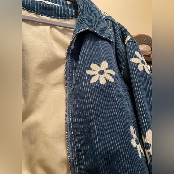 PacSun Blue and White Striped Corduroy Jacket - Picture 3 of 4